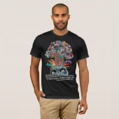 T-shirt graphique d'art crânien psychédélique (Devant entier)