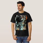 T-Shirt Graphique d'Art Fluide en Marbre Abstrait (Devant entier)