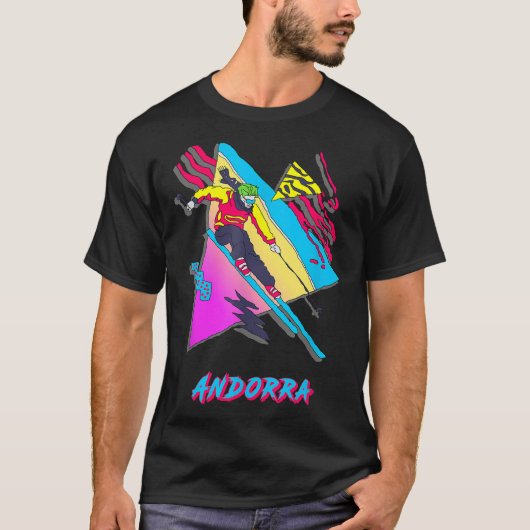 T-shirt Graphique d'aventures de ski d'Andorre (Devant)