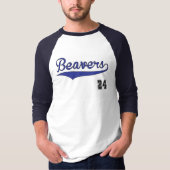 T-shirt Graphique de base-ball de castors (Devant)