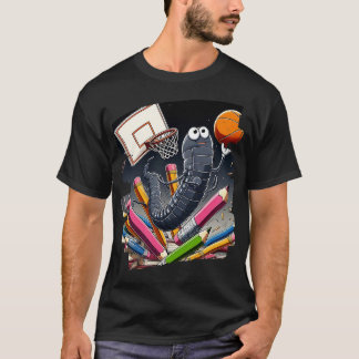 T-shirt Graphique de basketball de ver de livre drôle pour