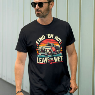 T-shirt Graphique de camion de pompiers vintage au coucher