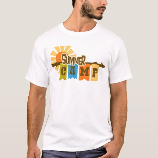T-shirt graphique de camp d'été rétro (Devant)