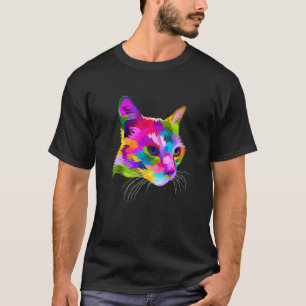 T-shirt Graphique de chat coloré