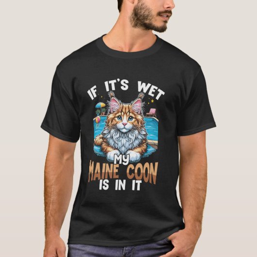 T-shirt Graphique de chat drôle de Maine Coon (Devant)