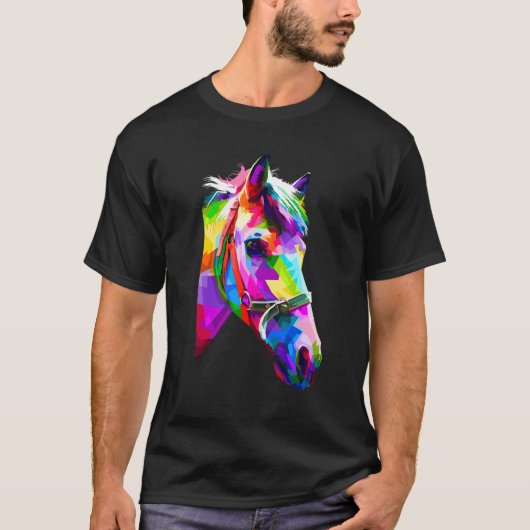 T-shirt Graphique de cheval coloré 2 (Devant)