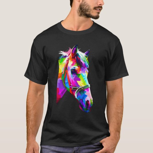 T-shirt Graphique de cheval coloré 2 (Devant)