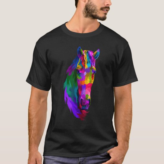 T-shirt Graphique de cheval coloré 3 (Devant)