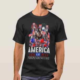 T-shirt Graphique de cheval patriotique américain du 4 jui