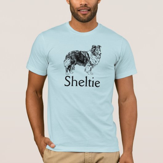 T-shirt Graphique de chien de Sheltie (Devant)