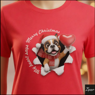 T-shirt Graphique de chiot Boxer avec un cœur et une échar
