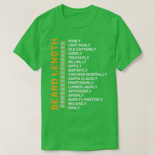 T-shirt Graphique de croissance de la barbe Longueur de la (Design devant)