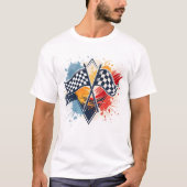 T-shirt Graphique de drapeau de course Abstrait pour T-Shi (Devant)