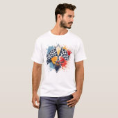 T-shirt Graphique de drapeau de course Abstrait pour T-Shi (Devant entier)