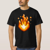 T-shirt Graphique de flamme de flamme Pixel Art (Devant)