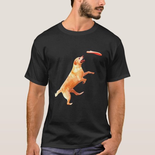 T-shirt Graphique de frisbee de Labrador Impression de pêc (Devant)