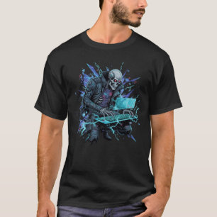 T-shirt Graphique de Hacker Cyberpunk Électrique S