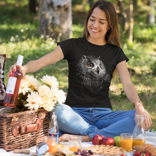 T-shirt Graphique de hibou nocturne d'oiseau sauvage