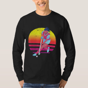 T-shirt Graphique De Hockey vintage Coucher De Soleil Pour