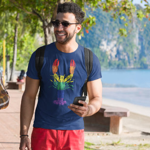 T-shirt Graphique de homard avec Fierté Arc-en-ciel