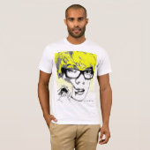 T-shirt graphique de jaune de visage de silhouette (Devant entier)