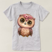 T-shirt Graphique de la chouette à gros yeux (Design devant)