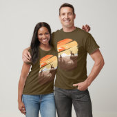 T-shirt Graphique de la faune des cerfs Brown (Unisexe)