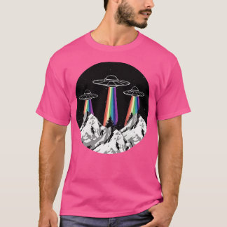 T-shirt Graphique de la soucoupe volante Ufo Enduction