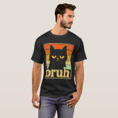 T-shirt Graphique de Mème de Chat Bruh – Mème Rétro de Cha (Devant entier)