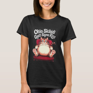 T-shirt Graphique de Mème de Chat Chonk Rizz Sigma Gyatt S