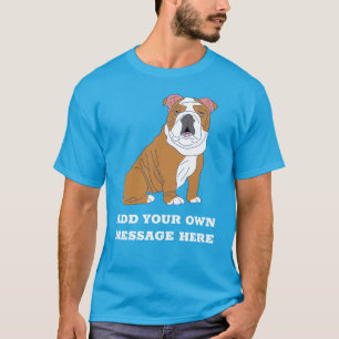 T-shirt Graphique de message personnalisé Bulldog anglais