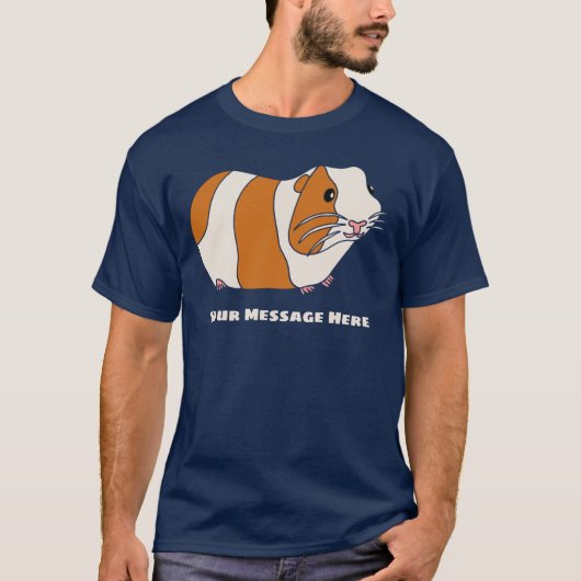 T-shirt Graphique de message personnalisé Cute Guinea Pig (Devant)