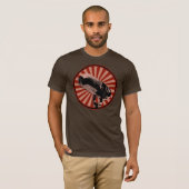 T-shirt Graphique de microphone rétro en rouge (Devant entier)
