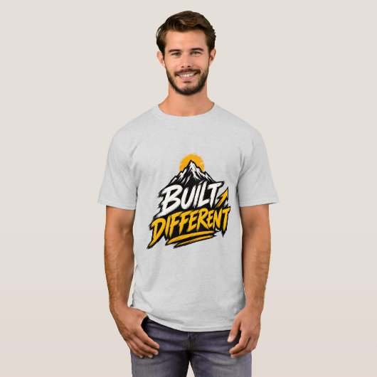 T-shirt Graphique de montagne construit différemment (Devant entier)