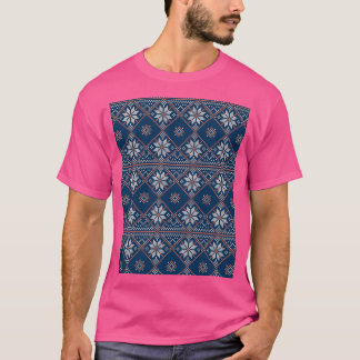 T-shirt Graphique de Motif de Tricot bleu doux pour Noël