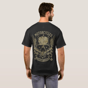 T-Shirt graphique de moto crâne de motard vintage