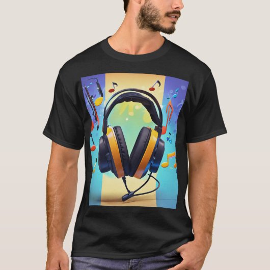 T-shirt graphique de Music Lover - Design dynamiqu (Devant)