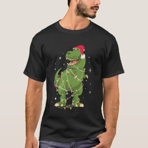 T-shirt Graphique de Noël de T-Rex mignon Tangé en X
