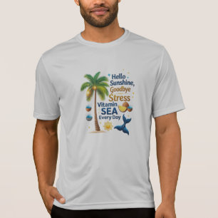 T-shirt Graphique de palmier tropical "Vitamine Mer" - Spo