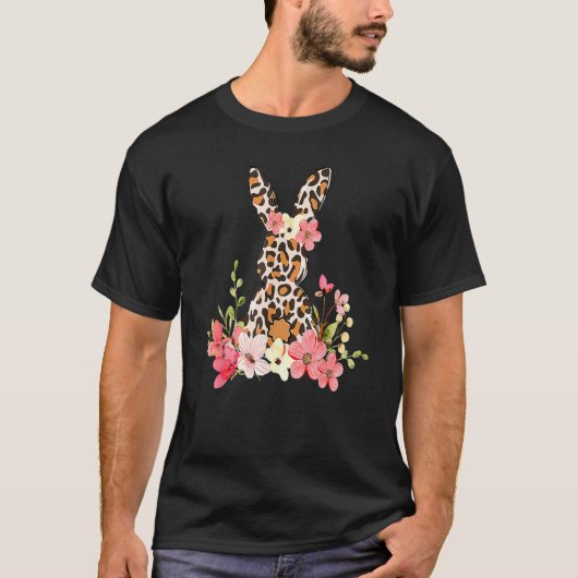 T-shirt graphique de Pâques Léopard Lapin Femmes F (Devant)