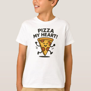 T-shirt Graphique de pizza amusante et heureuse « Ma pizza