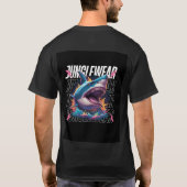T-shirt Graphique de requin de la jungle de fer - Gras (Dos)