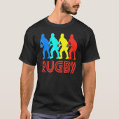 T-shirt Graphique de Rugby Pop Art semi-rétro Scrum (Devant)