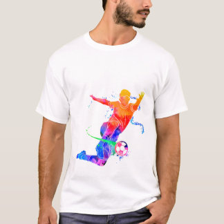 T-shirt Graphique de silhouette de joueur de football à l'