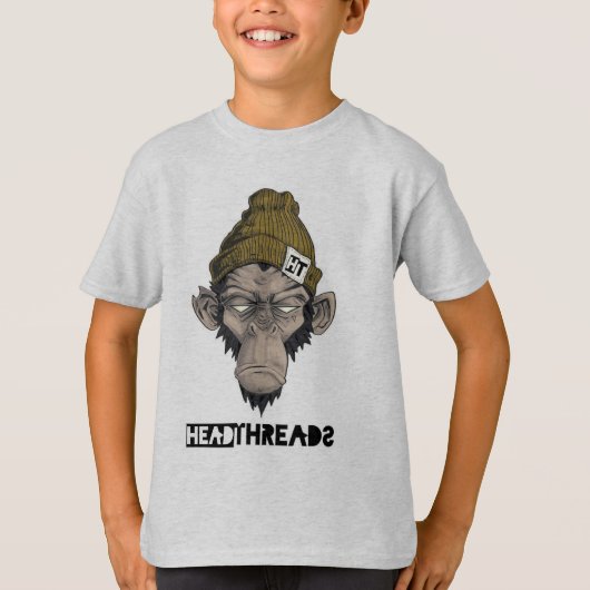 T-shirt graphique de singe funky pour hommes et fe (Devant)
