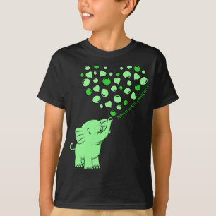 T-shirt Graphique de soutien pour les cœurs d'éléphants de