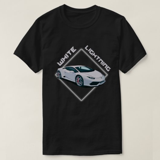 T-Shirt Graphique de Supercar Lumière Blanche (Design devant)