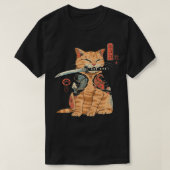 T-shirt Graphique de tatouage japonais Samurai Ninja Cat K (Design devant)