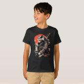 T-shirt Graphique de tatouage japonais Samurai Ninja Cat K (Devant entier)