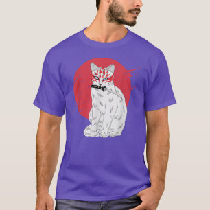 T-shirt Graphique de tatouage japonais Samurai Ninja Cat K